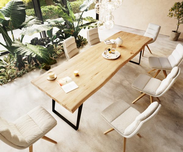 Jídelní stůl Edge 300x100 cm přírodní dubový masiv živý okraj - Image 2