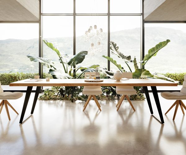 Jídelní stůl Edge 300x100 cm přírodní dubový masiv živý okraj - Image 4