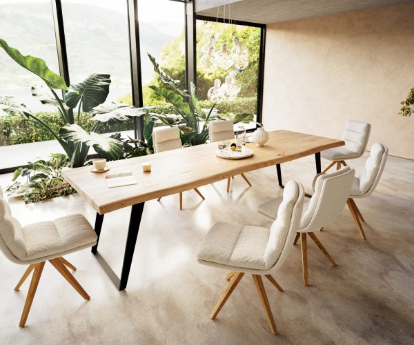 Jídelní stůl Edge 300x100 cm přírodní dubový masiv živý okraj - Image 6