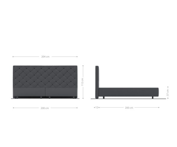 Boxspring postel Dream-Great 200x200 cm mikrovlákno s matrací a topperem - Image 3