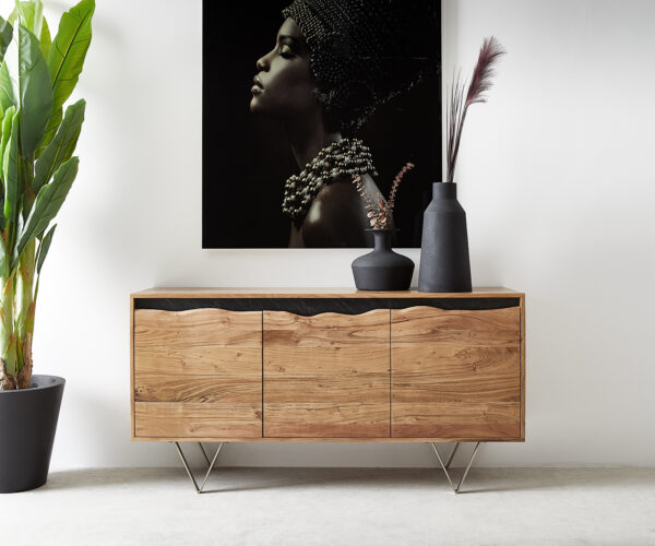 Komoda Stonegrace 147x45 cm akácie natural 3 dveře s přírodním okrajem - Image 2