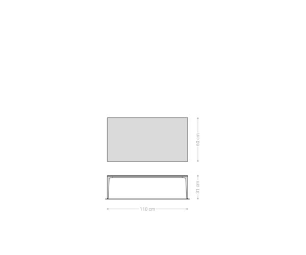 Konferenční stolek Levente 110x60 cm keramika Laminam® Nero Greco, kovové nohy černé - Image 8