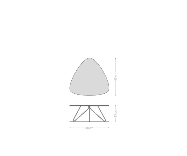 Konferenční stolek Ekrem 85x35 cm keramika Laminam® Sabbia dubová barva, kulatá nerezová ocelová konstrukce - Image 9
