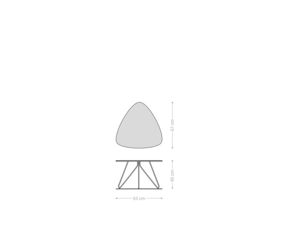 Konferenční stolek Ekrem 65x40 cm keramika Laminam® Sabbia, dubová barva, křížová konstrukce, kulatý, nerezová ocel - Image 9