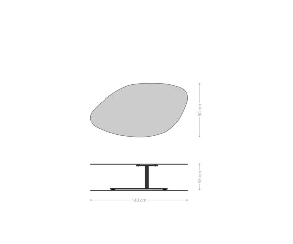 Konferenční stolek Vibana 140x80 cm keramika aspetto concreto betonově zbarvený kovový rám s efektním titanovým povrchem - Image 8