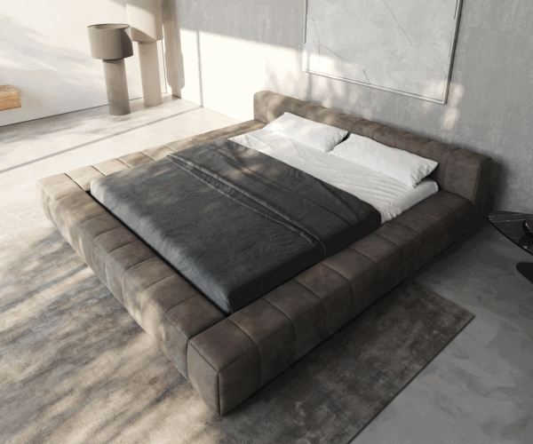 Čalouněná postel Espazio microvlákno taupe vintage 180x200 cm s úložným prostorem - Image 2