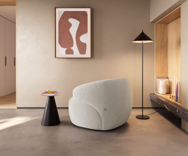 Křeslo Nova bouclé krémově bílá 88x88 cm lounge křeslo - Image 5