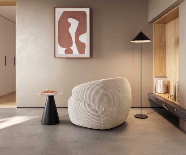 Křeslo Nova manšestrové béžové 88x88 cm lounge křeslo - Image 5