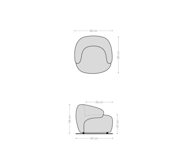 Křeslo Nova manšestrové béžové 88x88 cm lounge křeslo - Image 6