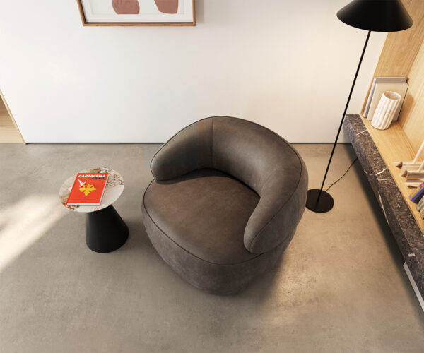 Křeslo Nova mikrovlákno taupe vintage 88x88 cm lounge křeslo - Image 5