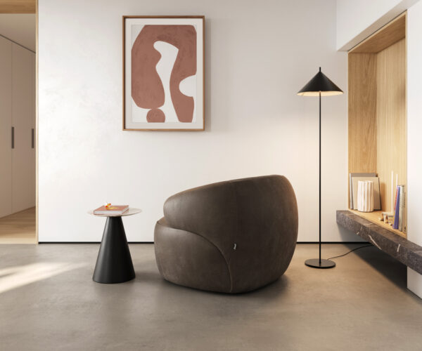 Křeslo Nova mikrovlákno taupe vintage 88x88 cm lounge křeslo - Image 4