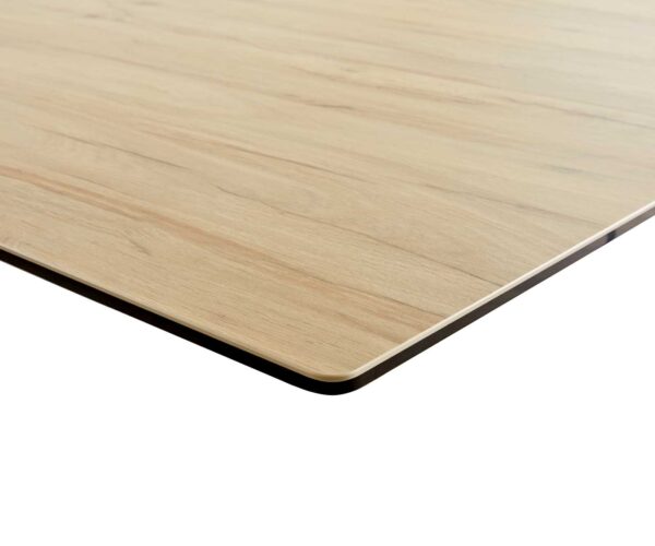 Jídelní stůl Edge keramický Laminam® Sabbia dubová barva 180-220x100 cm s kovovou základnou v titanovém efektu, rozkládací - Image 5