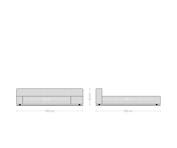 Čalouněná postel Espazio bouclé krémově bílý 180x200 cm s úložným prostorem - Image 8
