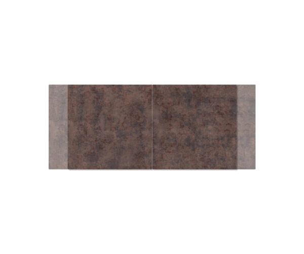 Jídelní stůl Edge 180/220x90cm sklo starobronzová křížová podnož obdélníkový nerezový rozkládací - Image 4
