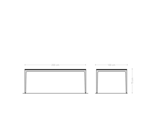 Jídelní stůl Escina 200x100 cm keramika Laminam® Noir Desir hnědý hliník - Image 9