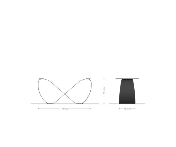 Stolová podnož Infinity kovové černé - Image 3