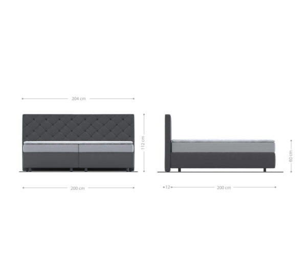 Boxspring postel Dream-Great mikrovlákno béžová 200x200 cm s matrací s jádrem z taštičkových pružin a visco topperem - Image 5