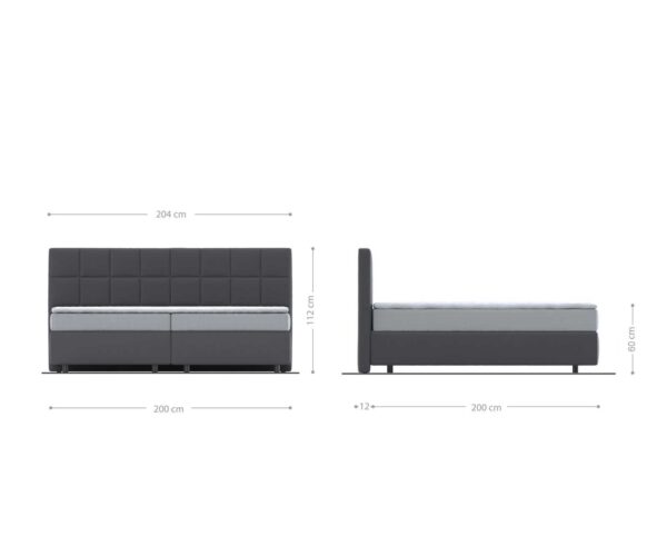 Boxspring postel Dream-Fine mikrovlákno béžová 200x200 cm s matrací s jádrem z taštičkových pružin a visco topperem - Image 5