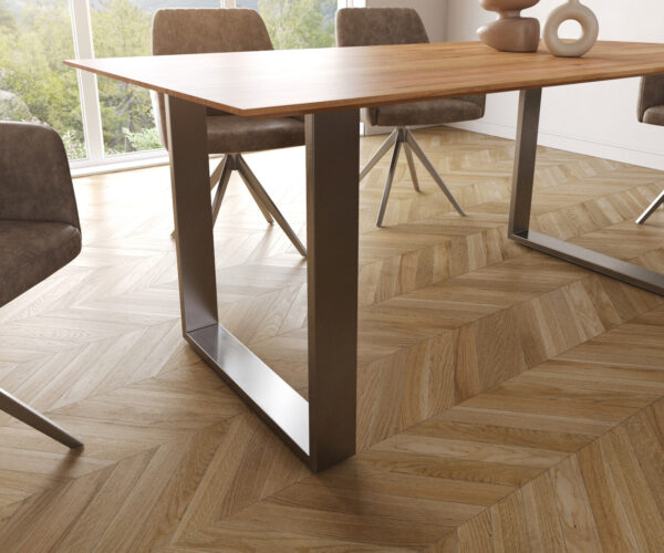 Jídelní stůl Edge 180x90 přírodní akácie nerezová ocel úzký švýcarský - Image 5