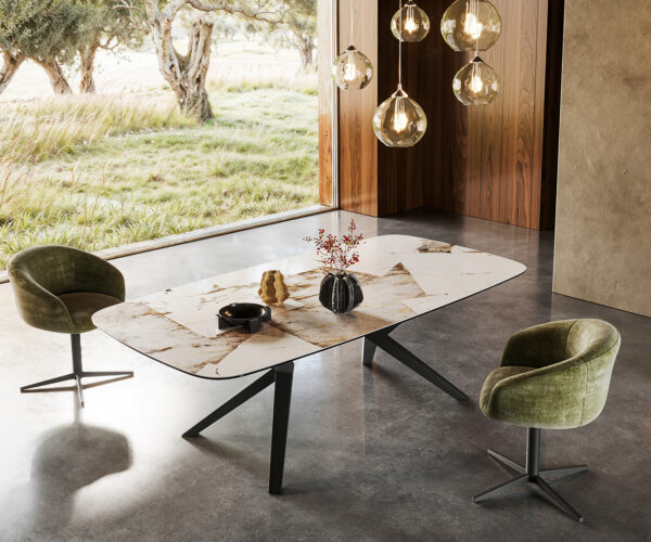 Jídelní stůl Edge lodní tvar 240x120 keramika Iris FMG Patagonia Lappato Zenthara kovový úhelník černý - Image 6