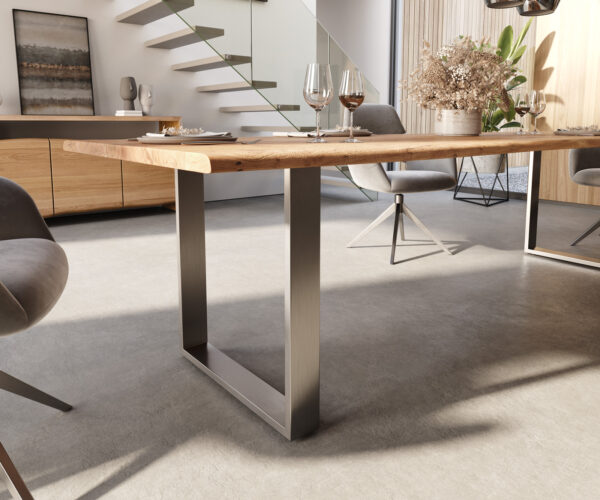 Jídelní stůl Edge 300x100 Přírodní Akácie Nerezová Ocel Úzký Live Edge - Image 6