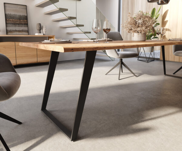 Jídelní stůl Edge 300x100 Akácie Natural Kovový zkosený živý okraj - Image 6