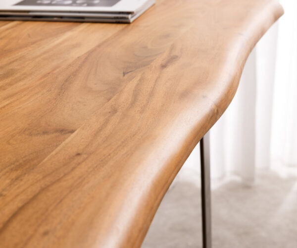Psací stůl Live-Edge 170x170 Přírodní akáciový rám Silver Tree okraj - Image 4