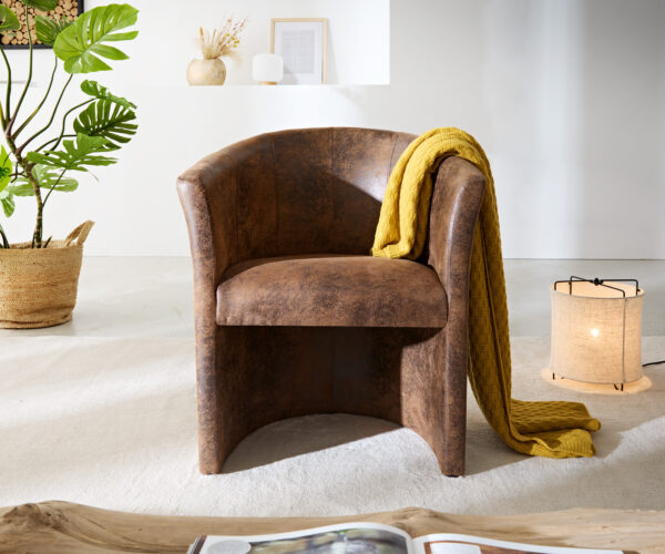Křeslo Pieder Hnědé čalouněné lounge křeslo ve vintage stylu - Image 2