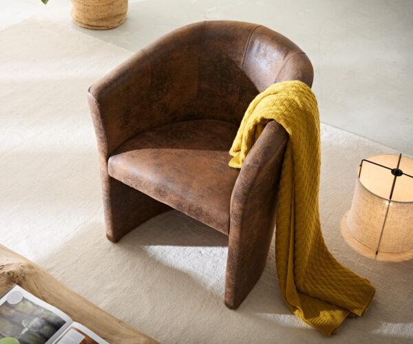 Křeslo Pieder Hnědé čalouněné lounge křeslo ve vintage stylu - Image 4
