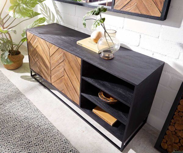 Komoda Famke 145 cm mango teak 2 dveře 3 přihrádky - Image 5