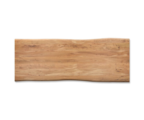 Jídelní stůl Edge 260x100 cm akácie přírodní nerezová ocel stříbrná šikmý Live-Edge - Image 3