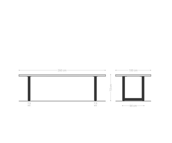 Jídelní stůl Edge 260x100 cm přírodní dub nerezová ocel široký masivní- - Image 9