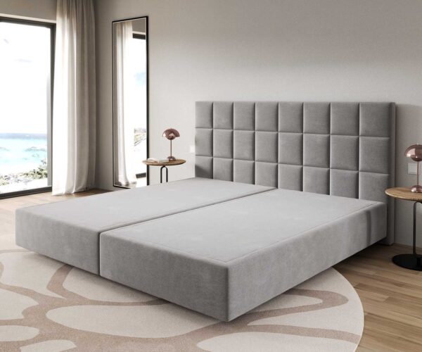Boxspring postel Dream-Great 200x200 cm mikrovlákno s matrací a topperem Dream-Fine