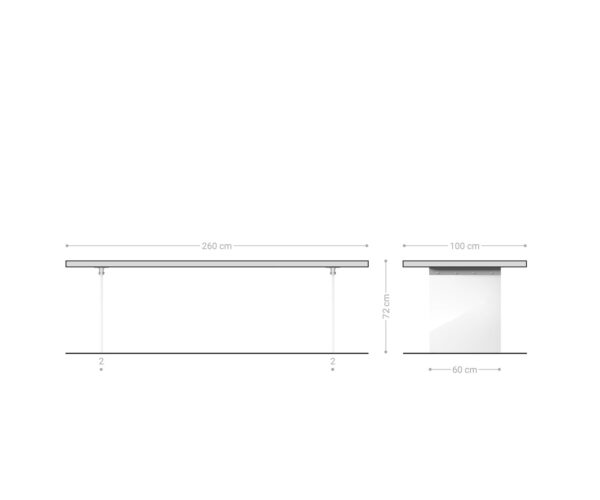 Jídelní stůl Edge 260x100 cm přírodní dubový masiv živý okraj - Image 9
