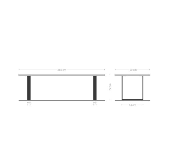 Jídelní stůl Edge 260x100 cm přírodní dubový masiv- - Image 9