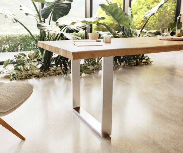 Jídelní stůl Edge 300x100 cm přírodní dubový masiv živý okraj - Image 5