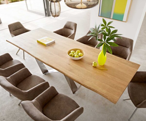 Jídelní stůl Edge 260x100 cm přírodní dubový masiv živý okraj - Image 4