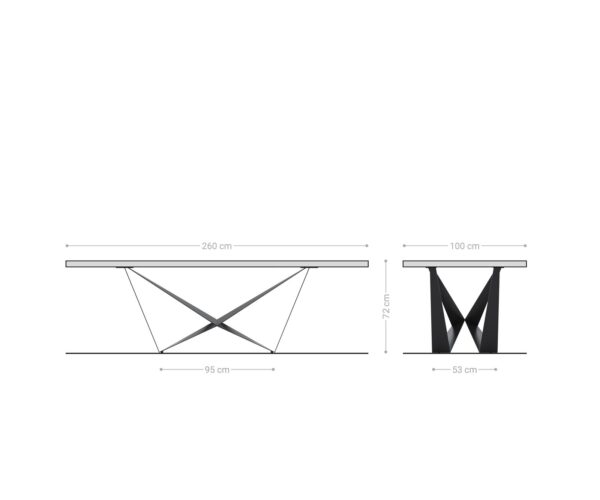 Jídelní stůl Edge 260x100 cm přírodní dubový masiv živý okraj - Image 9