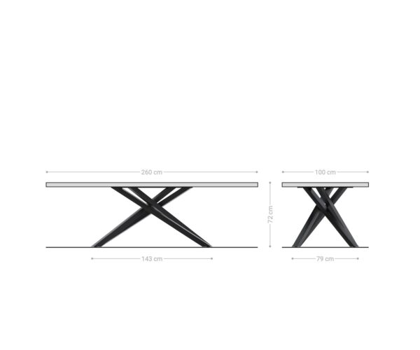 Jídelní stůl Edge 260x100 cm přírodní dubový masiv - Image 9