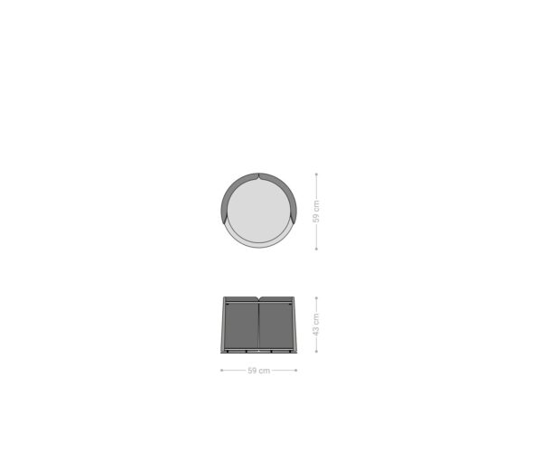 Konferenční stolek Daban 50x50 cm keramika Laminam® Noir Desir, hnědý kovový rám - Image 8