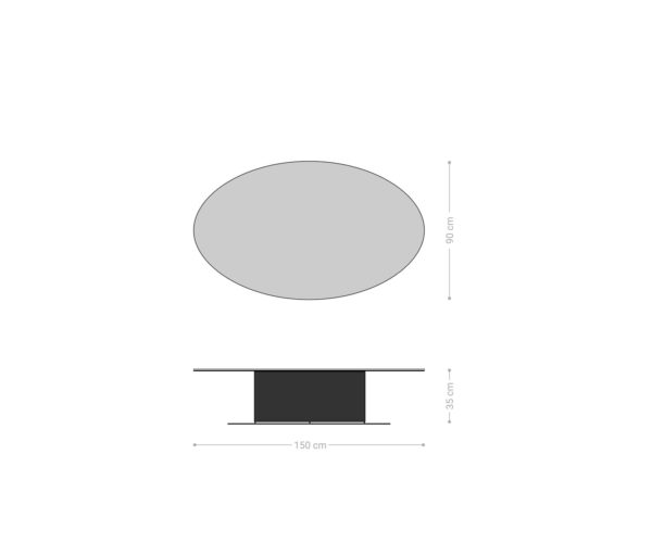 Konferenční stolek Casilda 150x90 cm keramika Calaccatta Sinfonia bílá-šedá středová noha - Image 7