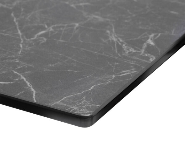 Jídelní stůl Edge 200x100 cm keramika Laminam® Nero Greco šedá, šikmý rám kov černý - Image 5