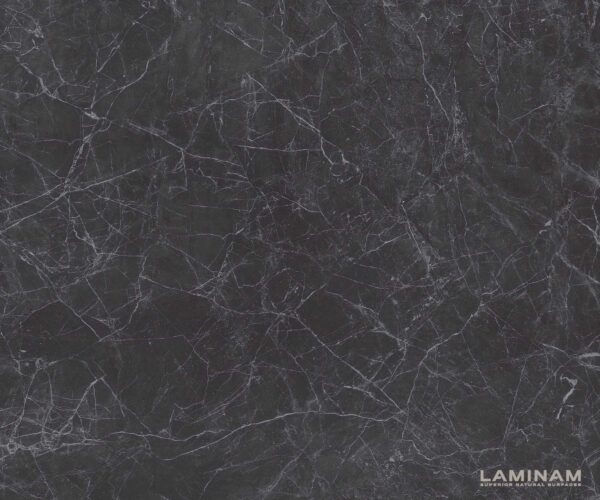 Jídelní stůl Edge 200x100 cm lodní tvar keramika Laminam® Nero Greco šedá úzký rám nerezová ocel - Image 3