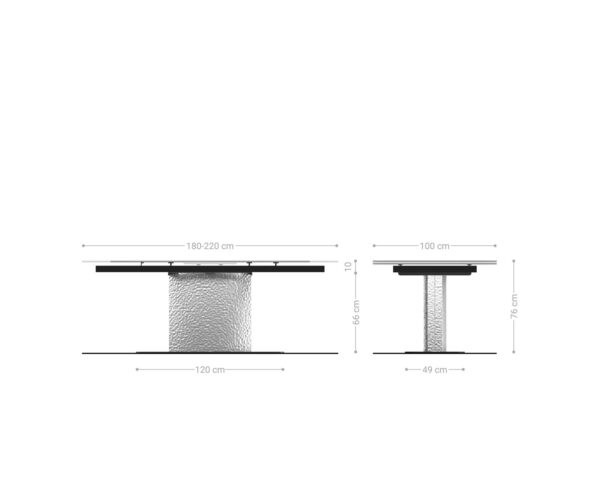 Jídelní stůl Edge keramika Calacatta Luxe bílá-zlatá-šedá 180-220x100 cm vlnitá podnož nerezový ocel rozkládací - Image 9