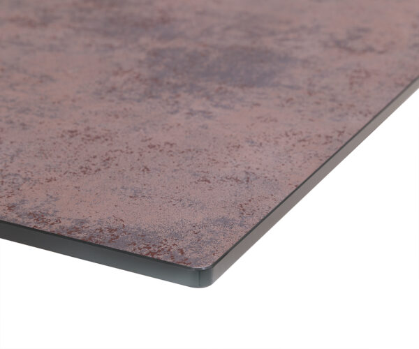 Jídelní stůl Edge 200x100 cm sklo antik-hnědý křížový rám obdélníkový černý - Image 5