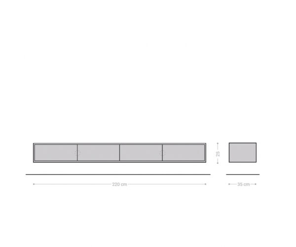 TV stolek Fevo 220 cm přírodní dub, 4 dveře, vznášející se design - Image 8