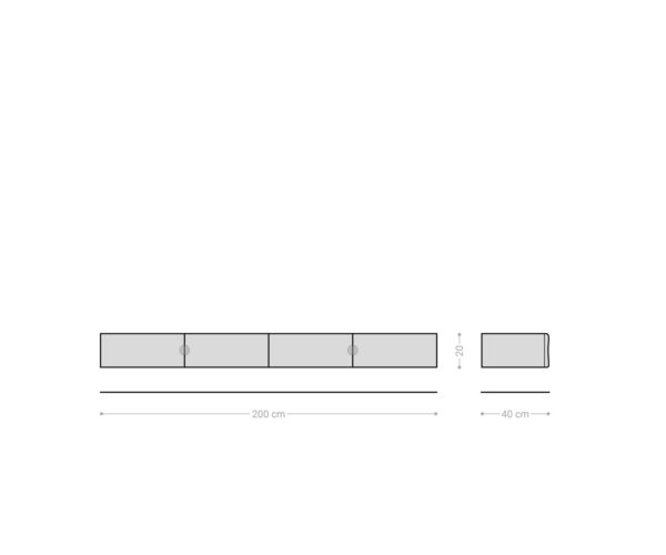 TV stolek New Live-Edge 200 cm přírodní dub 4 dveře ve stylu plovoucí komody - Image 9
