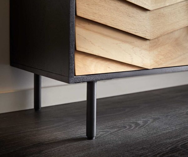 Komoda Muvi 175 cm přírodní dub mango černý kov černé 4 dveře - Image 6