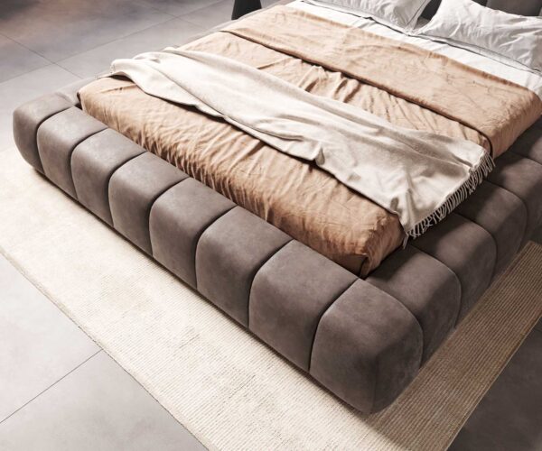 Čalouněná postel Cutio mikrovlákno taupe vintage 180x200 cm - Image 7