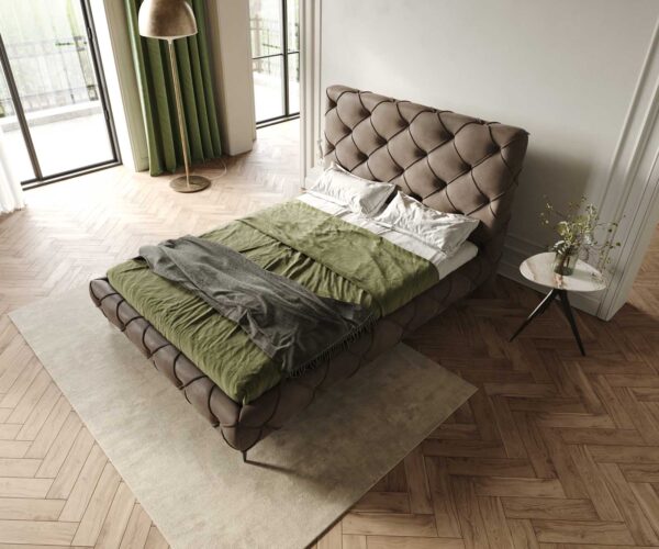 Čalouněná postel Nayara microvlákno taupe vintage 140x200 cm - Image 5